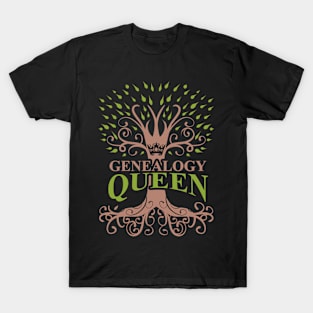 Genealogist Genealogy Queen Ancestry T-Shirt